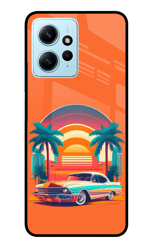 Palm Drive 80s Redmi Note 12 4G Glass Case