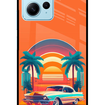 Palm Drive 80s Redmi Note 12 4G Glass Case Back Cover by Casekaro