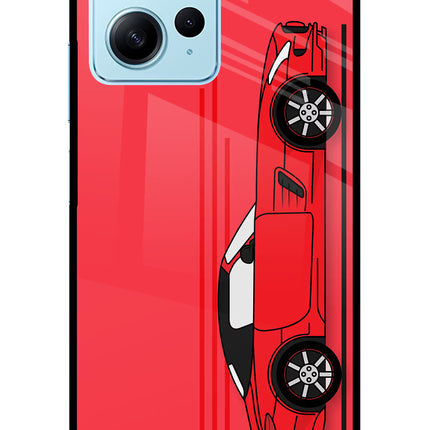 Red Velocity Redmi Note 12 4G Glass Case Back Cover by Casekaro