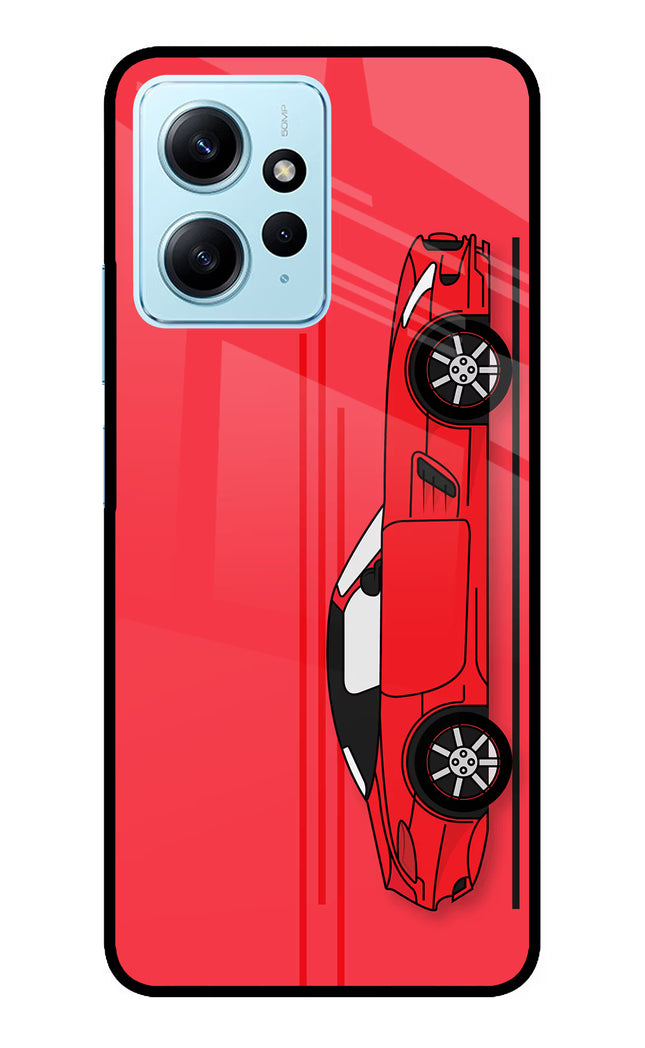 Red Velocity Redmi Note 12 4G Glass Case Back Cover by Casekaro