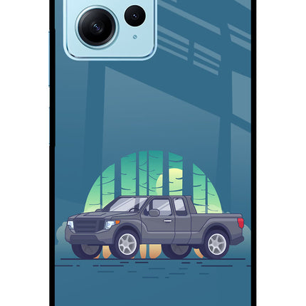 Retro Garage Vibe Redmi Note 12 4G Glass Case Back Cover by Casekaro
