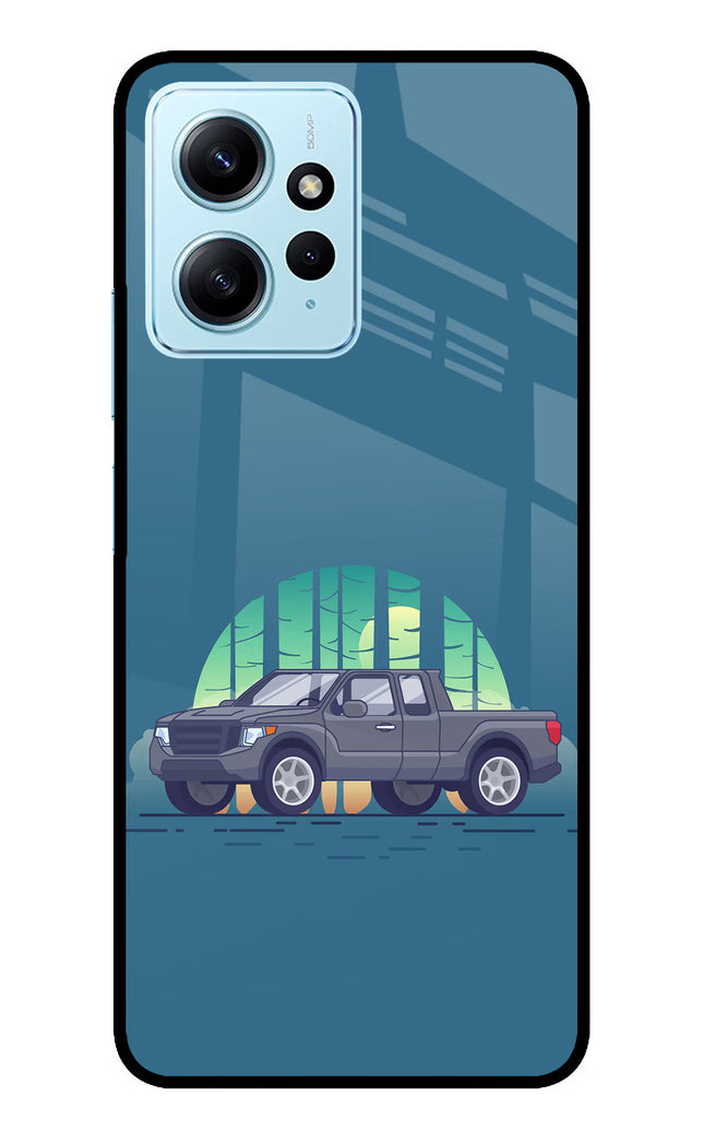 Retro Garage Vibe Redmi Note 12 4G Glass Case Back Cover by Casekaro