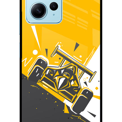 Track King Redmi Note 12 4G Glass Case Back Cover by Casekaro