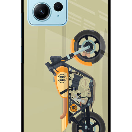 Vertical Speedster Redmi Note 12 4G Glass Case Back Cover by Casekaro