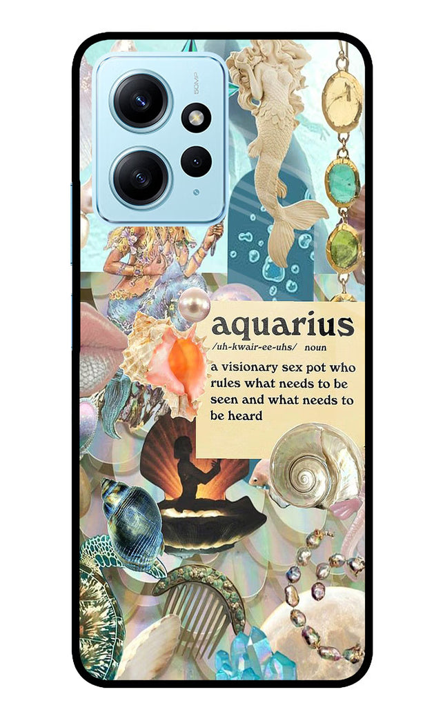 Aquarius Zodiac Redmi Note 12 4G Glass Case Back Cover by Casekaro