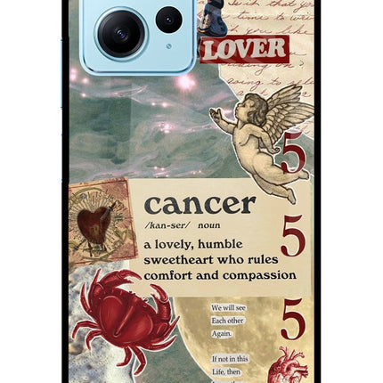 Cancer Zodiac Redmi Note 12 4G Glass Case Back Cover by Casekaro