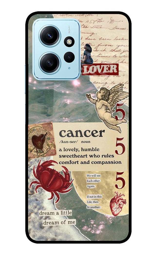 Cancer Zodiac Redmi Note 12 4G Glass Case Back Cover by Casekaro