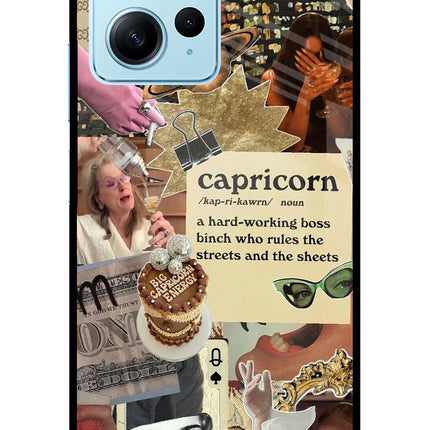 Capricorn Zodiac Redmi Note 12 4G Glass Case Back Cover by Casekaro