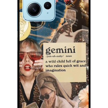 Gemini Zodiac Redmi Note 12 4G Glass Case Back Cover by Casekaro