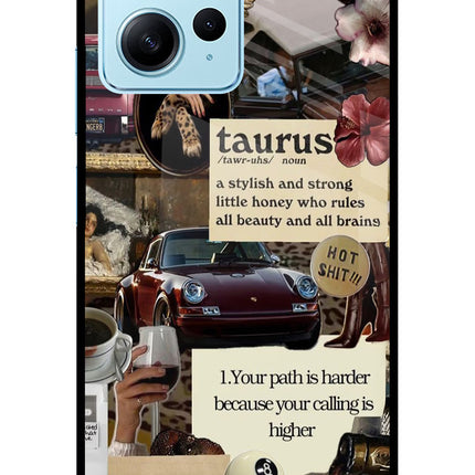 Taurus Zodiac Redmi Note 12 4G Glass Case Back Cover by Casekaro