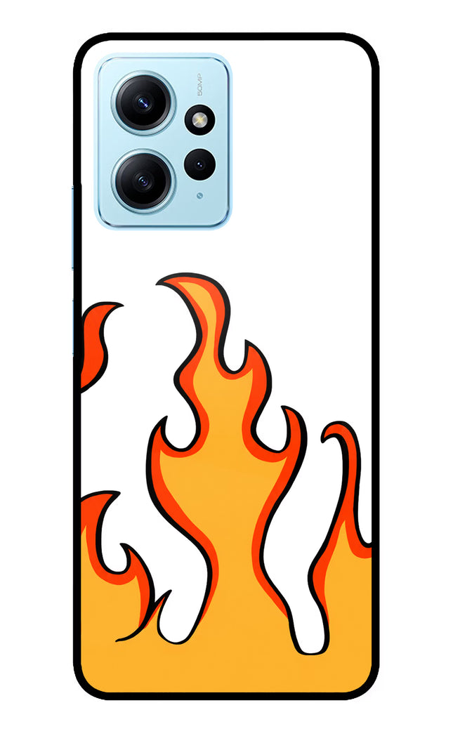 Fired Up – White Redmi Note 12 4G Glass Case Back Cover by Casekaro