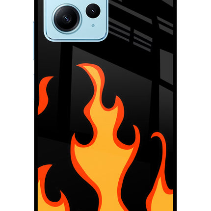 Fired Up – Black Redmi Note 12 4G Glass Case Back Cover by Casekaro
