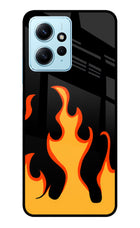 Fired Up – Black Redmi Note 12 4G Glass Case Back Cover by Casekaro