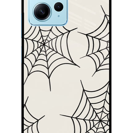 Spider Web Redmi Note 12 4G Glass Case Back Cover by Casekaro