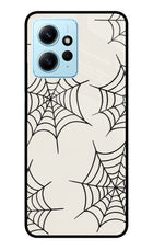 Spider Web Redmi Note 12 4G Glass Case Back Cover by Casekaro