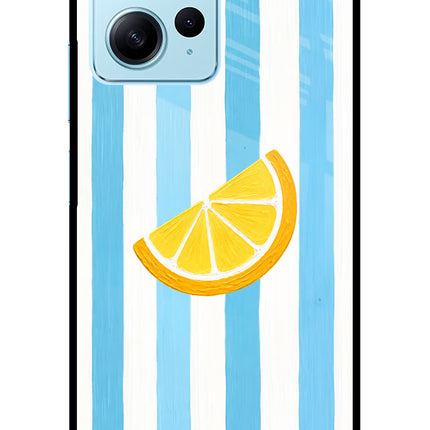 Summer Lemon Redmi Note 12 4G Glass Case Back Cover by Casekaro