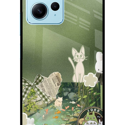 Aesthetic anime Redmi Note 12 4G Glass Case Back Cover by Casekaro