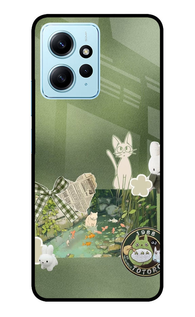 Aesthetic anime Redmi Note 12 4G Glass Case Back Cover by Casekaro