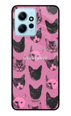 Pink Cats Redmi Note 12 4G Glass Case Back Cover by Casekaro