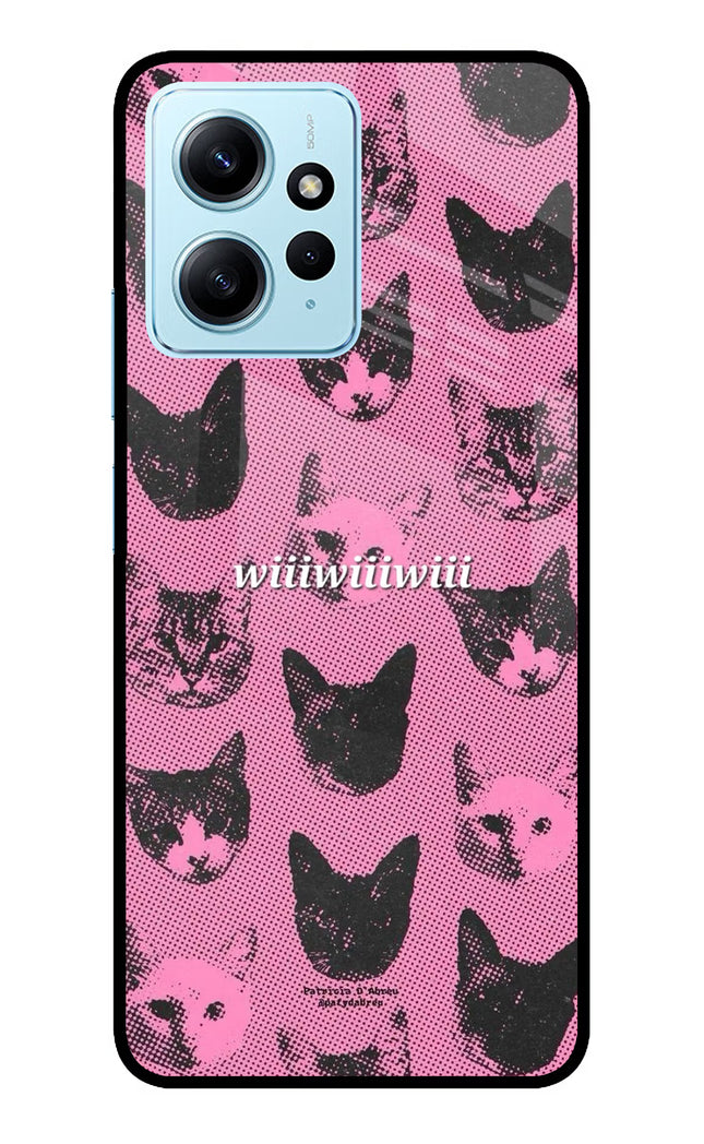 Pink Cats Redmi Note 12 4G Glass Case Back Cover by Casekaro