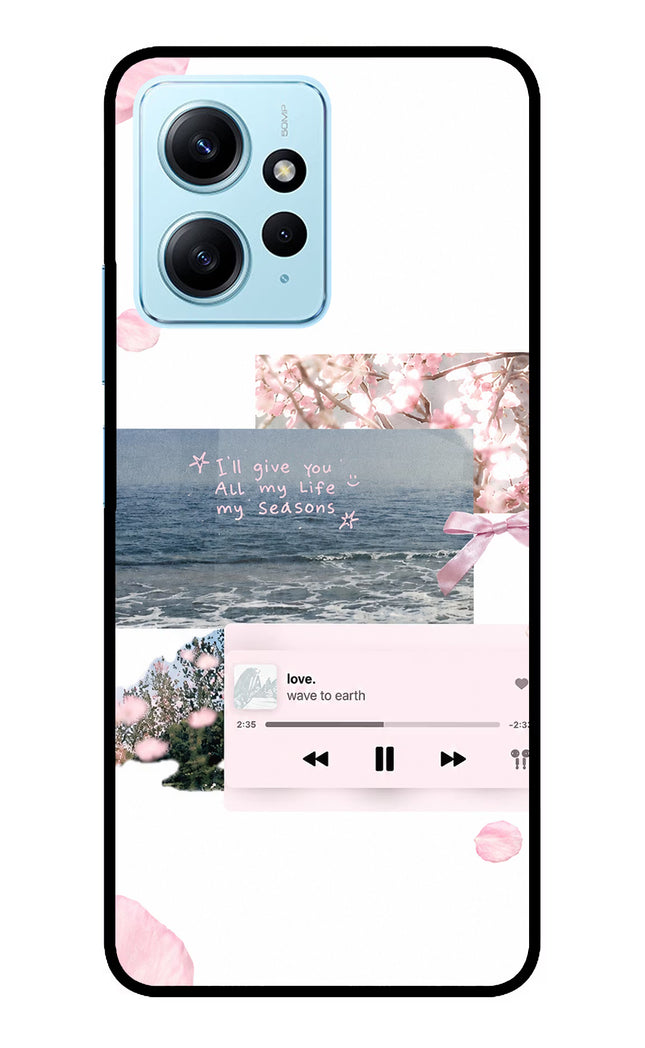 Wave to earth Redmi Note 12 4G Glass Case Back Cover by Casekaro