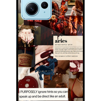 Zodiac Aries Redmi Note 12 4G Glass Case