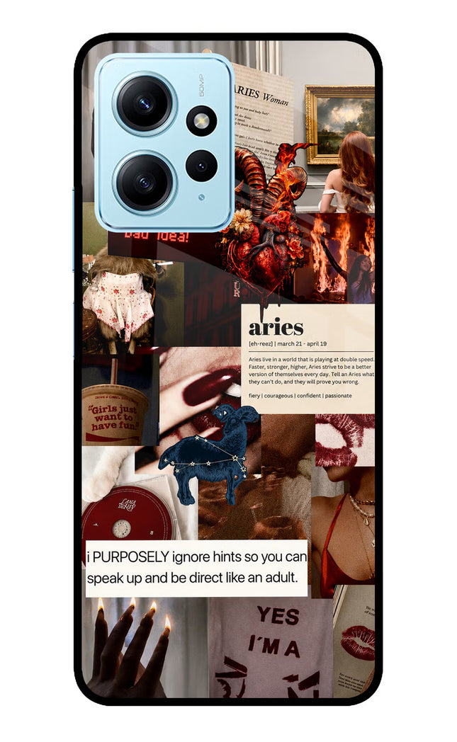 Zodiac Aries Redmi Note 12 4G Glass Case