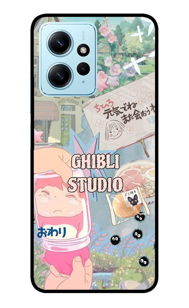 Studio Ghibli Redmi Note 12 4G Glass Case Back Cover by Casekaro