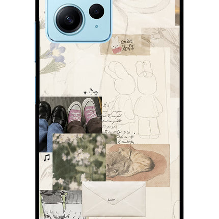 Soft Aesthetic Redmi Note 12 4G Glass Case Back Cover by Casekaro