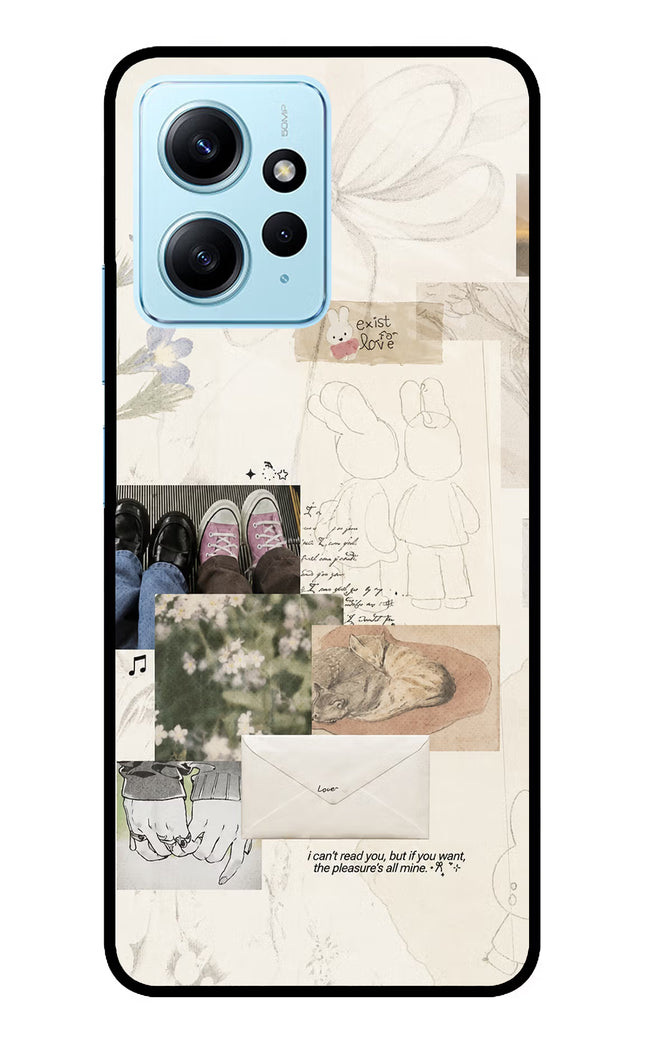 Soft Aesthetic Redmi Note 12 4G Glass Case Back Cover by Casekaro