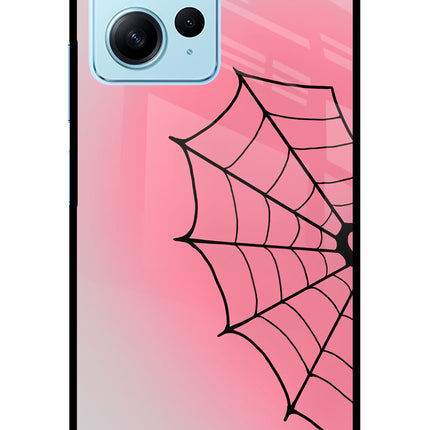 Pink Web Redmi Note 12 4G Glass Case Back Cover by Casekaro