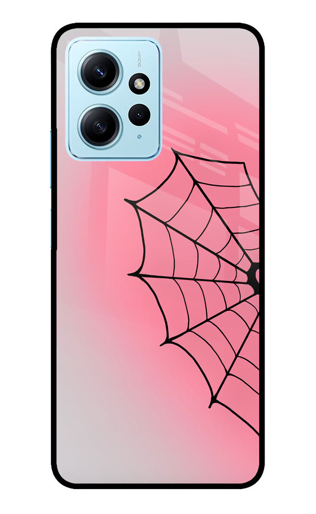 Pink Web Redmi Note 12 4G Glass Case Back Cover by Casekaro