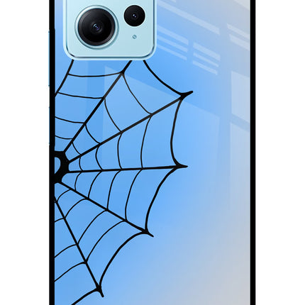 Blue Web Redmi Note 12 4G Glass Case Back Cover by Casekaro