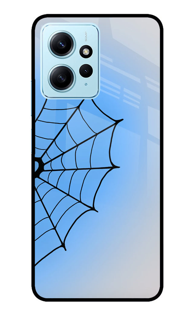 Blue Web Redmi Note 12 4G Glass Case Back Cover by Casekaro