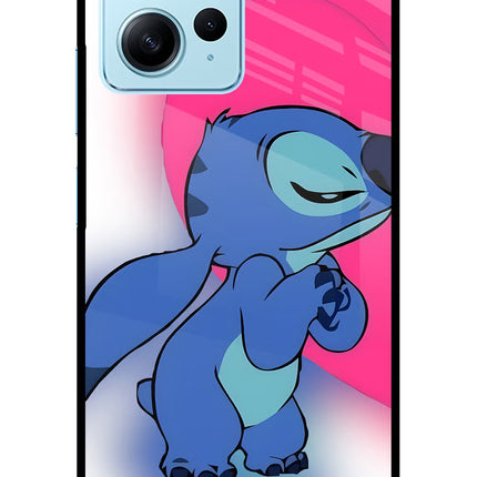 Stitch Hug Redmi Note 12 4G Glass Case Back Cover by Casekaro