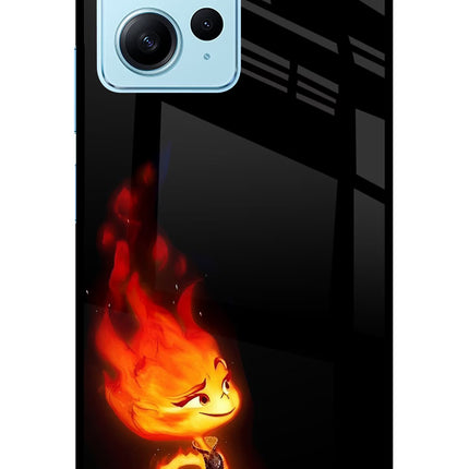 Ember Flame Redmi Note 12 4G Glass Case Back Cover by Casekaro