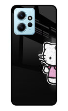 Kitty Charm Redmi Note 12 4G Glass Case Back Cover by Casekaro