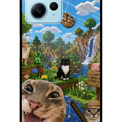 Minecraft Cat Chaos Redmi Note 12 4G Glass Case Back Cover by Casekaro