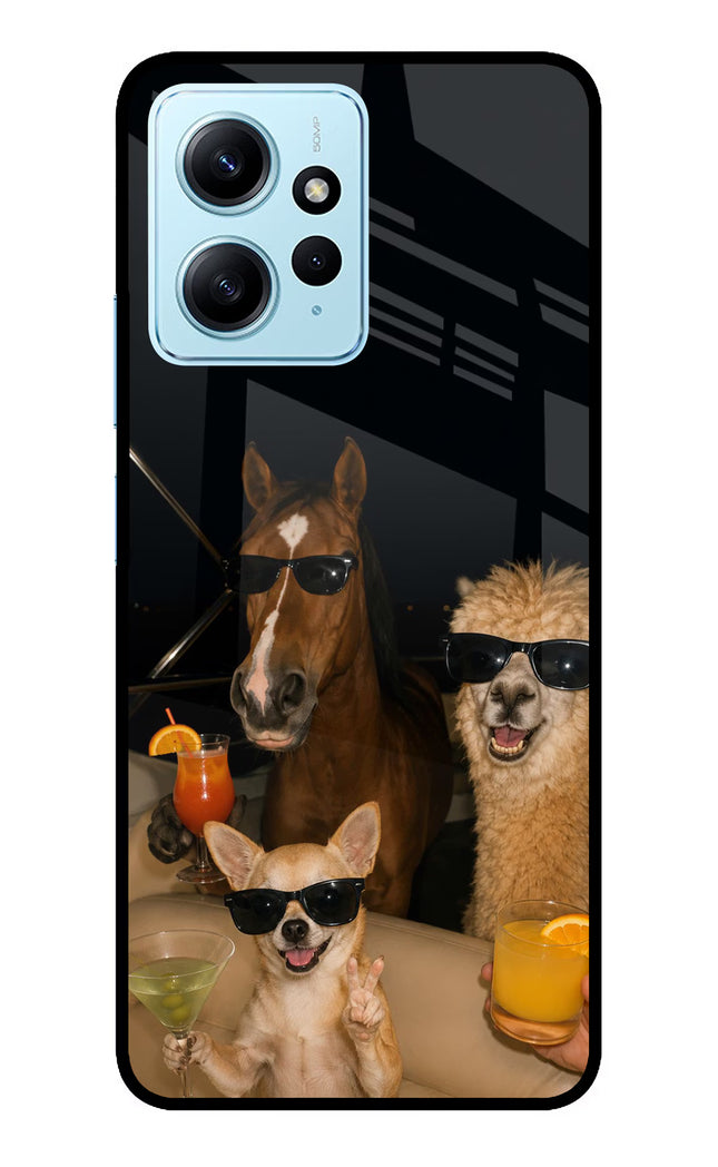 Party Squad Redmi Note 12 4G Glass Case Back Cover by Casekaro