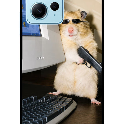 Hacker Hamster Redmi Note 12 4G Glass Case Back Cover by Casekaro