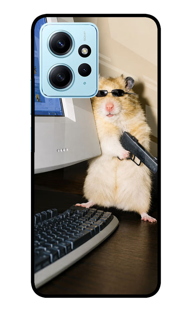 Hacker Hamster Redmi Note 12 4G Glass Case Back Cover by Casekaro