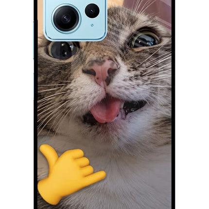 Silly Cat Call Redmi Note 12 4G Glass Case Back Cover by Casekaro