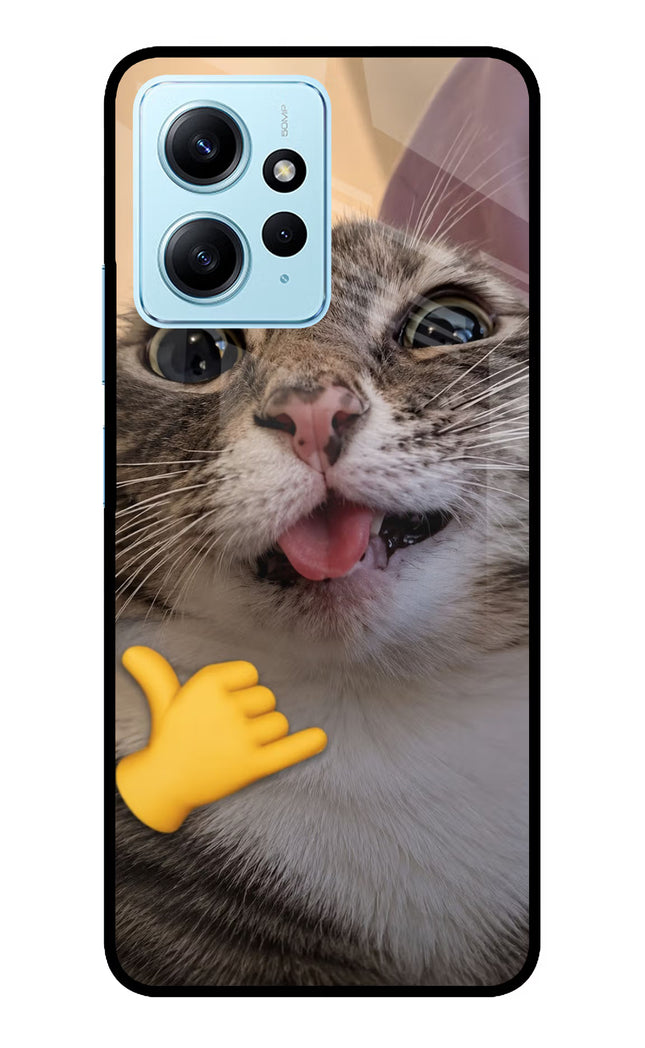 Silly Cat Call Redmi Note 12 4G Glass Case Back Cover by Casekaro