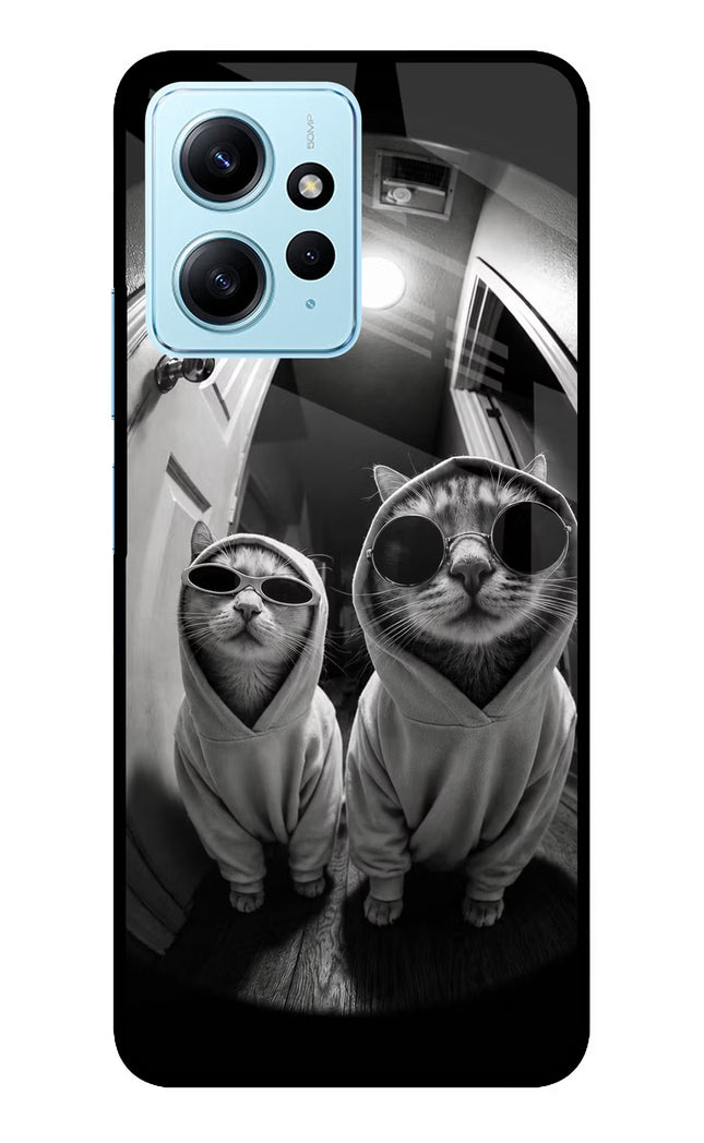 Hood Cats Redmi Note 12 4G Glass Case Back Cover by Casekaro