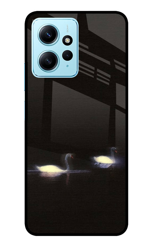 Silent Swans Redmi Note 12 4G Glass Case Back Cover by Casekaro