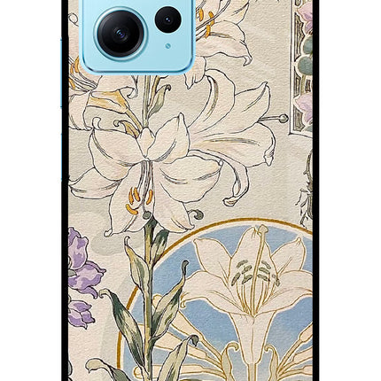 White Lily Redmi Note 12 4G Glass Case