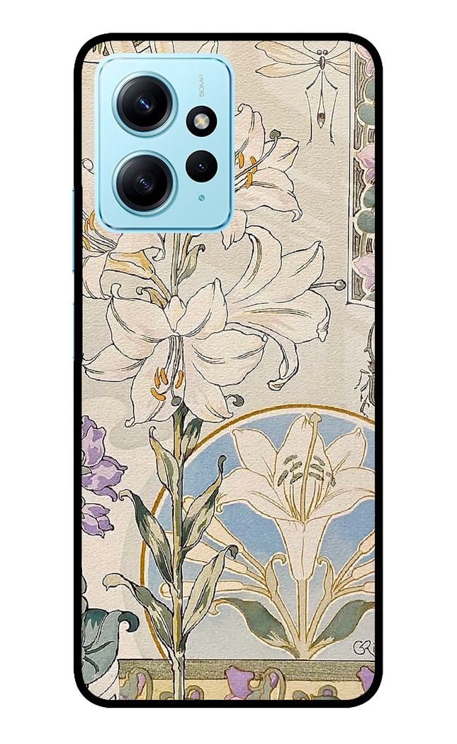 White Lily Redmi Note 12 4G Glass Case