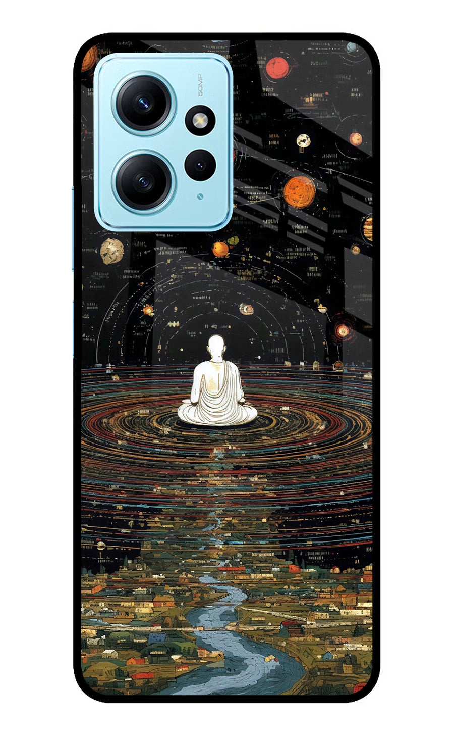 Space Monk Redmi Note 12 4G Back Cover, Glass case