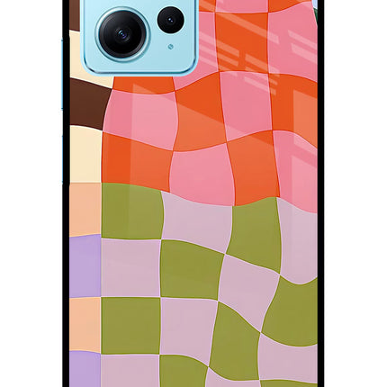 Wavy Grid Redmi Note 12 4G Glass Case