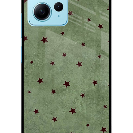 Green Stars Redmi Note 12 4G Glass Case